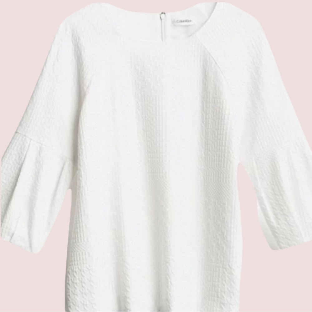 CALVIN KLEIN white bell sleeve blouse